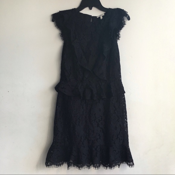 🚫SOLD🚫JOIE Acostas Dress Black Lace Ruffle - Picture 5 of 8
